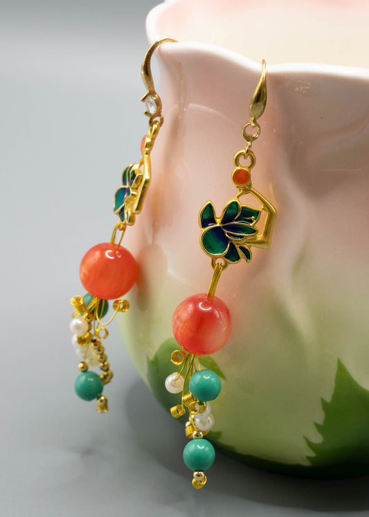 Beautiful Turquoise Ethnic Style Drop Earrings