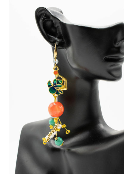 Beautiful Turquoise Ethnic Style Drop Earrings