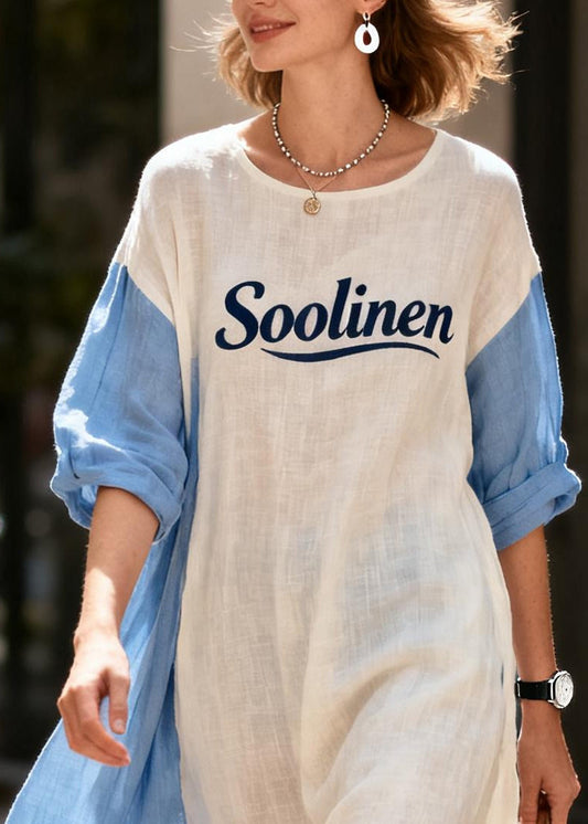 Beautiful White Oversized Patchwork Cotton Maxi Dresses Summer