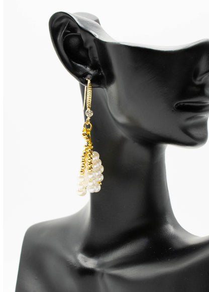 Beautiful White Pearl Original Design Drop Earrings