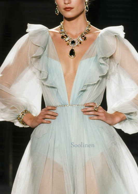 Beautiful White Ruffled Sheer Organza Holiday Dress Summer