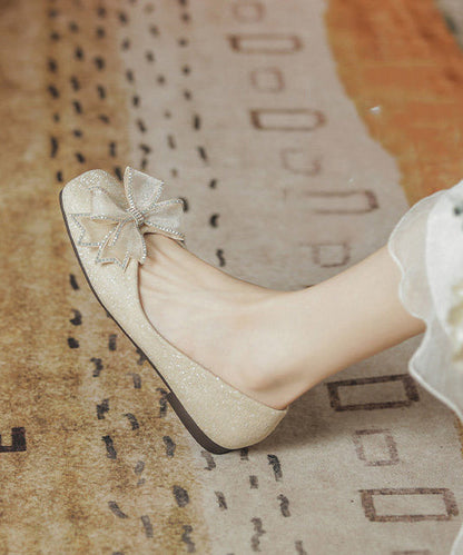 Beautiful White Sparkly Flat Shoes For Women Flats