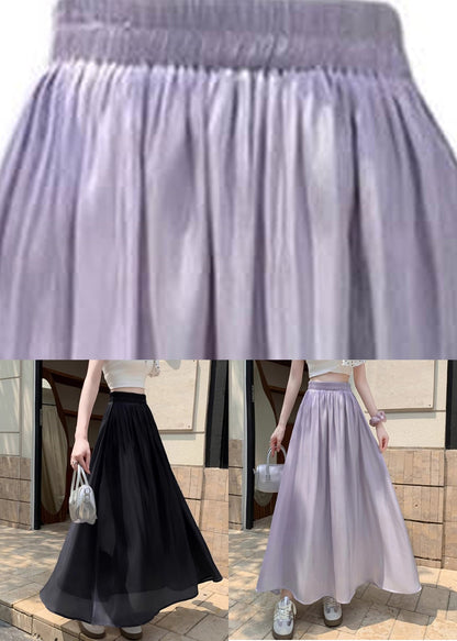 Black High Waist Patchwork Solid Maxi Skirts