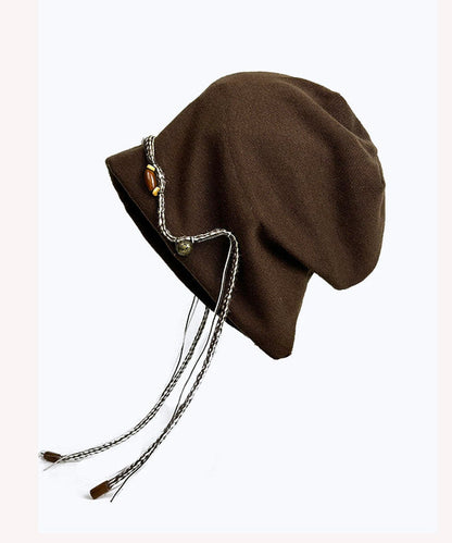 Bohemian Coffee Beaded Tassel Cotton Boonie Hat