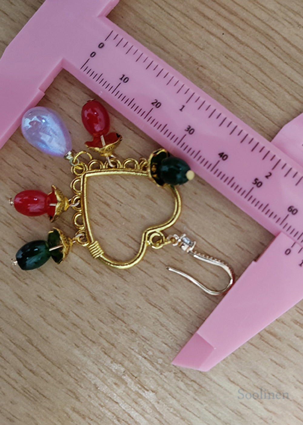 Bohemian Multicolour Beads Heart-shaped Tassels Drop Earrings