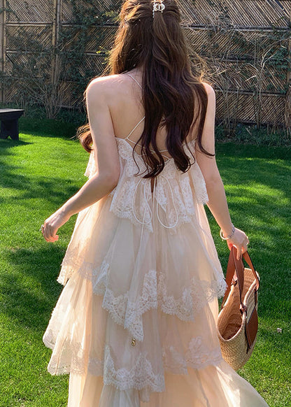 Bohemian White Exra Large Hem Patchwork Lace Sundress Summer