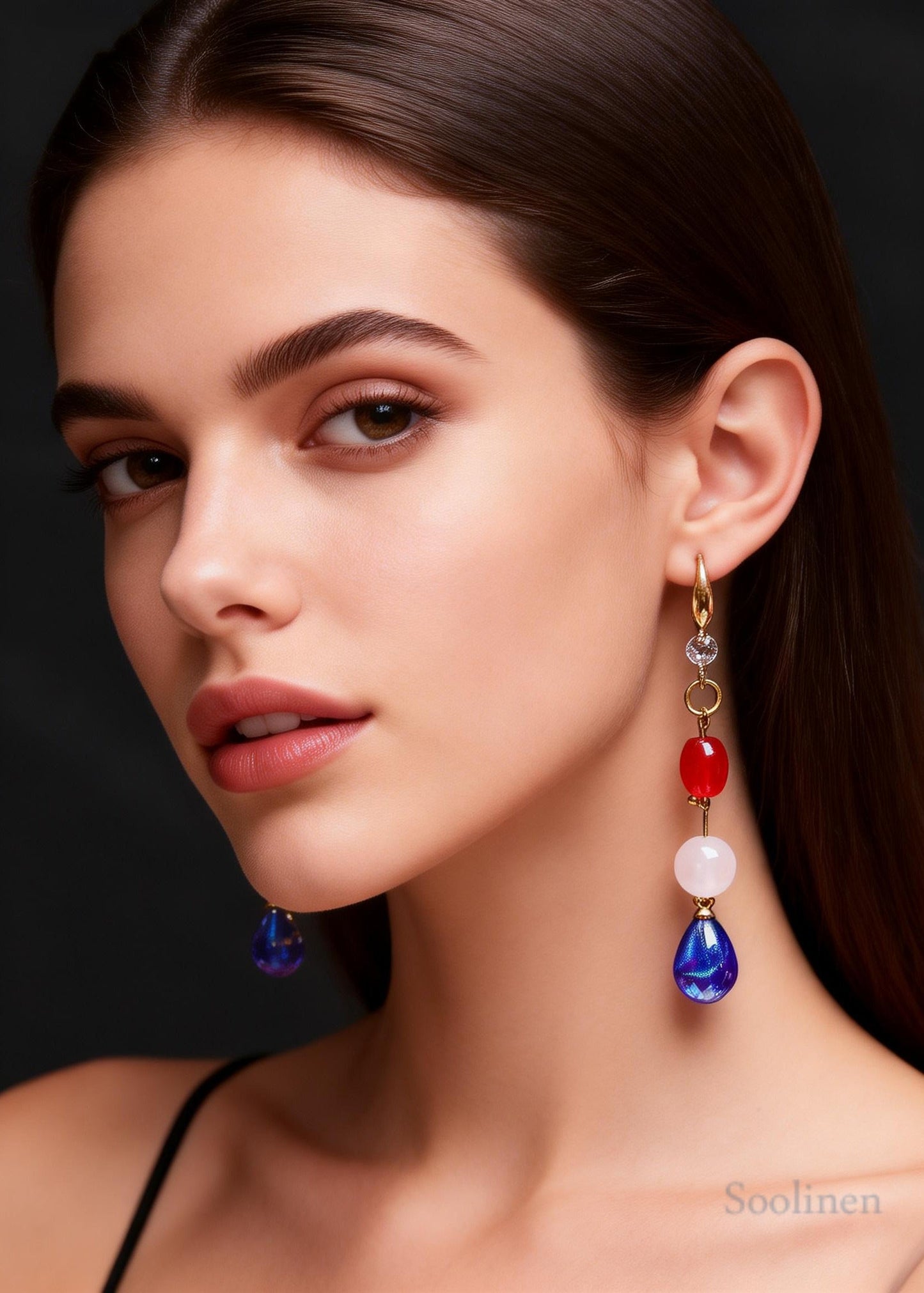 Boho Blue Water Droplet Acrylic Drop Earrings