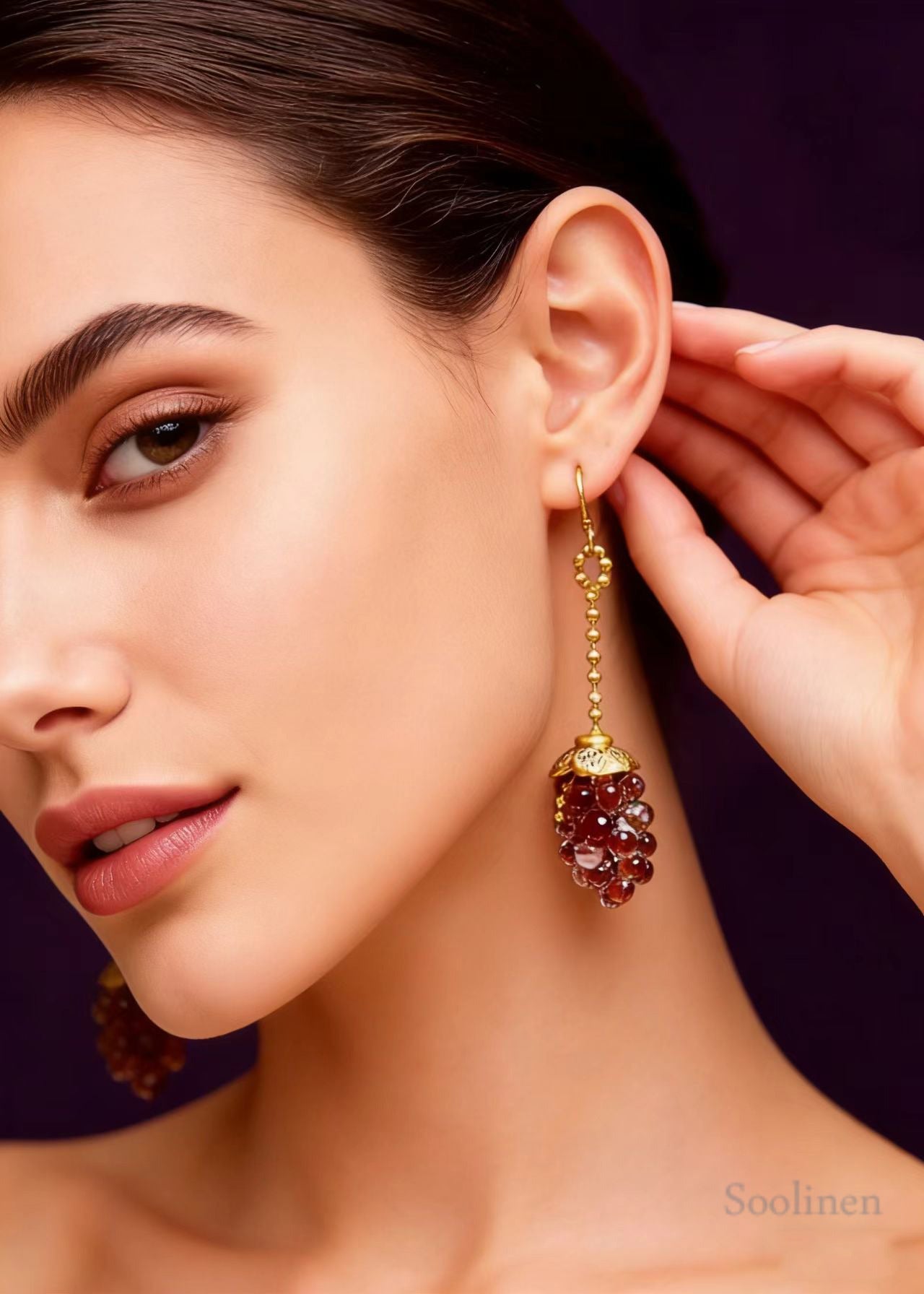 Boho Grapes Acrylic Long Tasseled Drop Earrings