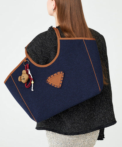 Boho Navy Large Capacity Patchwork Cotton Shoulder Bags