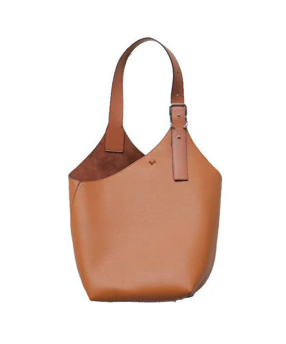 Boutique Brown Large Capacity Faux Leather Bucket Bag
