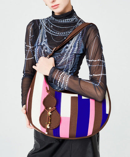 Boutique Multicolour Solid Durable Pendant Cotton Hobo Bag