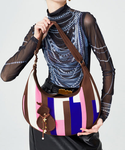 Boutique Multicolour Solid Durable Pendant Cotton Hobo Bag