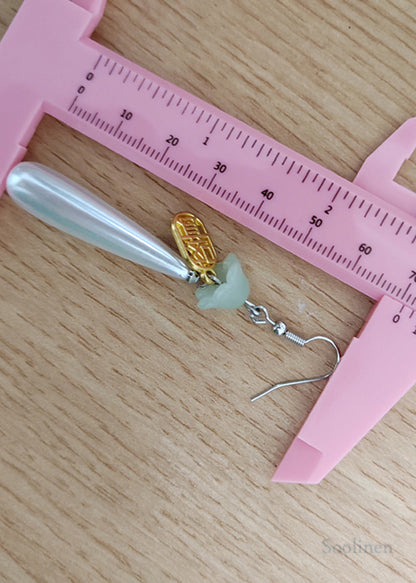 Boutique Water Droplet Pearl Fupai Drop Earrings