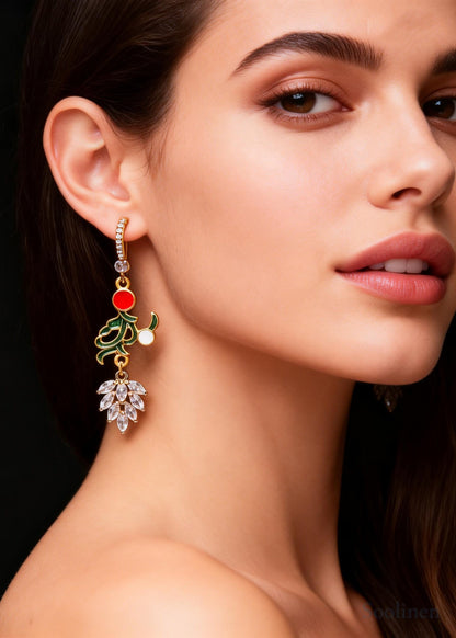 Boutique Zircon Gilding Metal Drop Earrings
