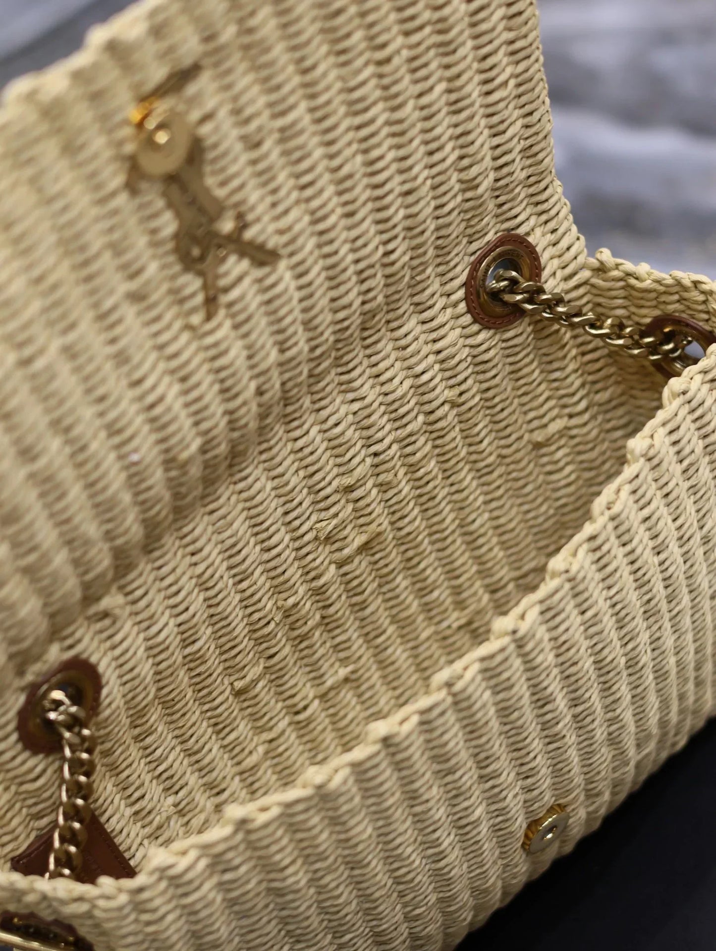 YSL Kate In Raffia - 28.5×20×6cm