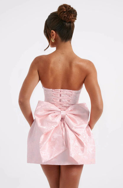 Elenora Mini Dress - BLUSH/IVORY