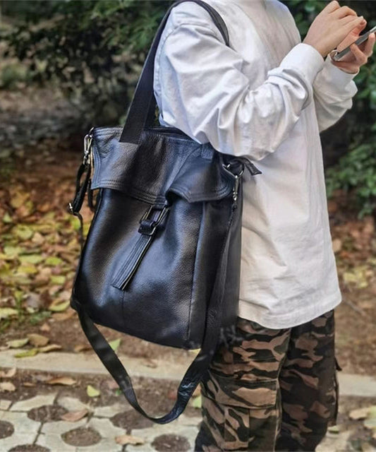 Casual Brown Large Capacity Durable Calf Leather Shoulder Bag