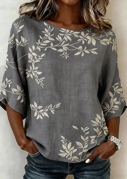Casual Green O Neck Print Cotton T Shirts Summer