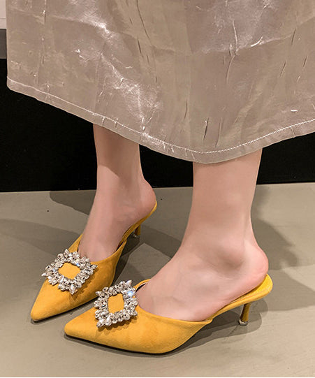 Casual Yellow Faux Leather Thong Sandals