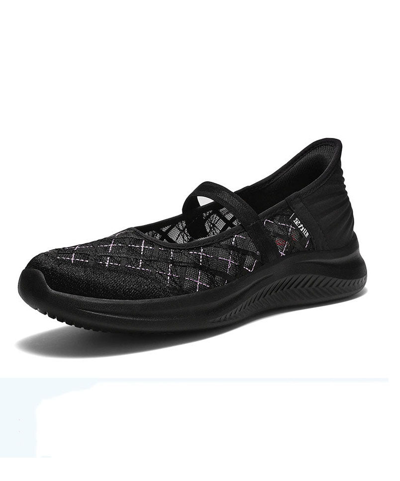 Champagne Breathable Mesh Casual Splicing Flat Shoes For Women