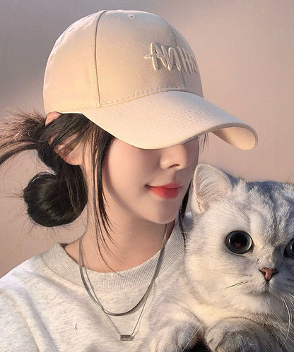 Chic Beige Embroideried Versatile Baseball Cap Hat