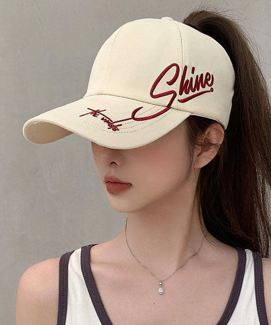 Chic Beige Graphic Embroideried Baseball Cap Hat
