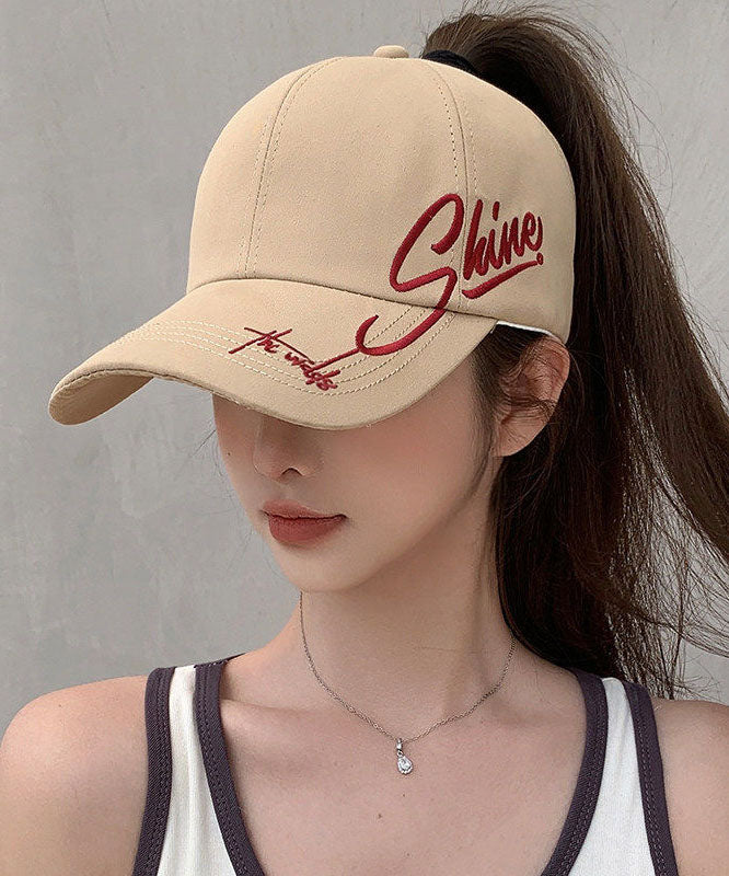 Chic Beige Graphic Embroideried Baseball Cap Hat