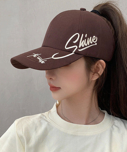 Chic Beige Graphic Embroideried Baseball Cap Hat