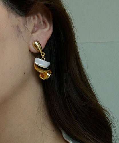 Chic Colorblock Copper Overgild Stud Earrings