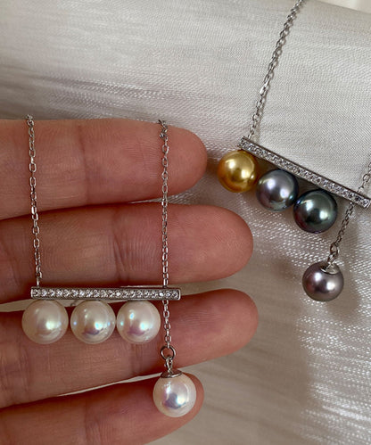 Chic Colorful Pull Out Bar Shaped Diamond Inlay Silver Necklace