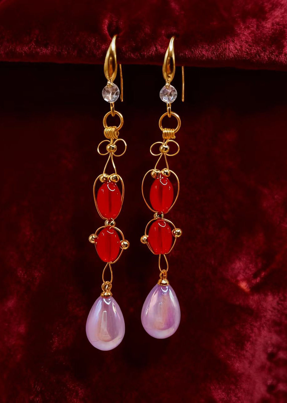 Chic Lavender Tasseled Acrylic Drop Earrings