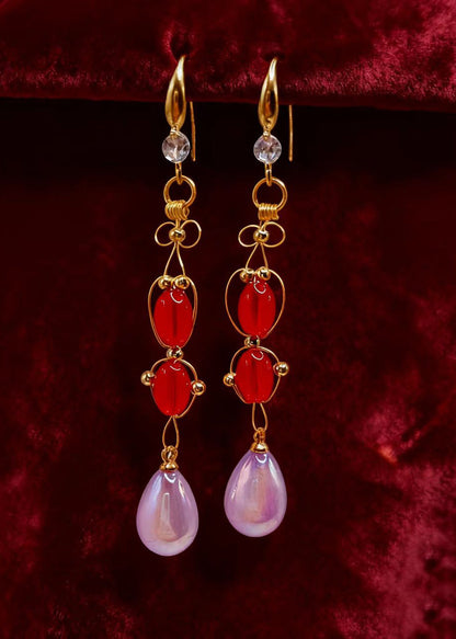 Chic Lavender Tasseled Acrylic Drop Earrings