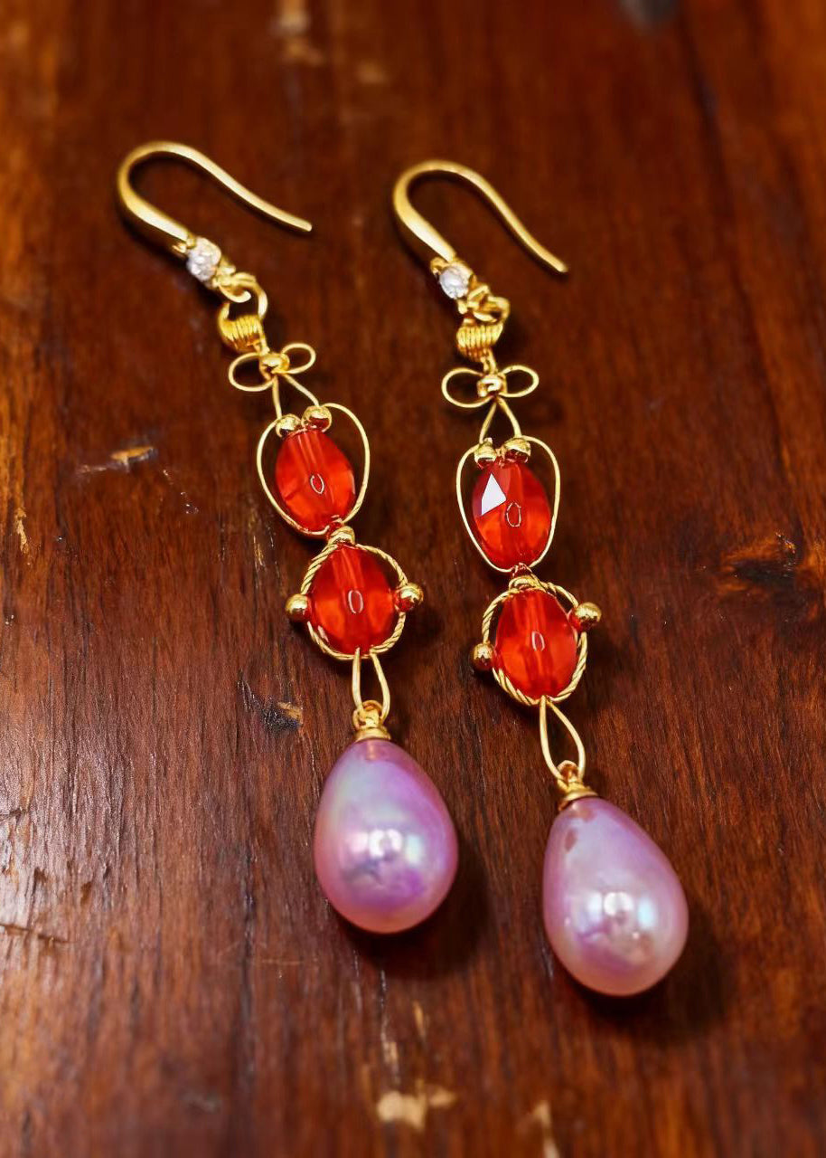 Chic Lavender Tasseled Acrylic Drop Earrings