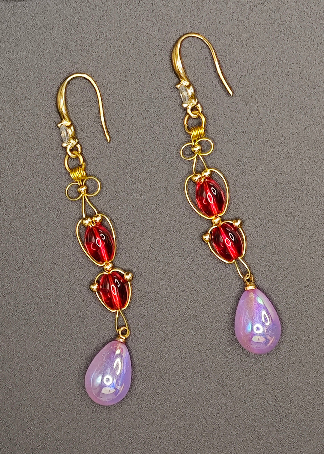Chic Lavender Tasseled Acrylic Drop Earrings