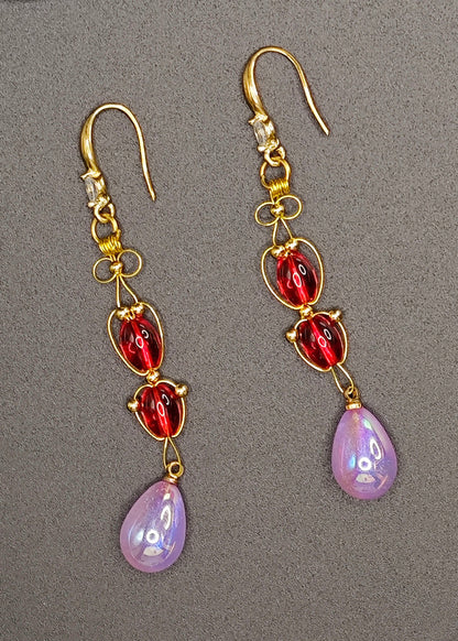 Chic Lavender Tasseled Acrylic Drop Earrings