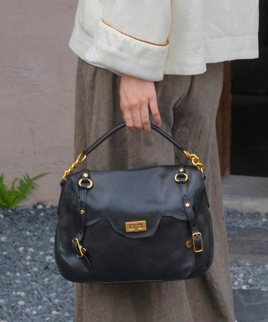 Chic Orange Solid Durable Leather Women Doctor Bag