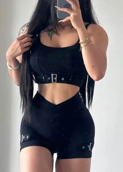 Chic Pink Butt Scrunch Sports Bra And Leggings Set Suit