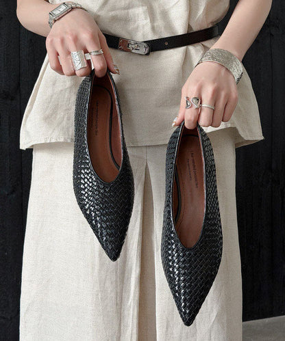 Chic Pointed Toe Wedge Shoes Gold Cowhide Leather