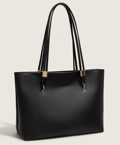 Classy Black Solid Durable Large Capacity Faux Leather Shoulder Bags