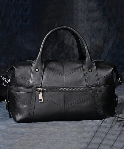 Classy Brown Large Capacity Calf Leather Tote Bag