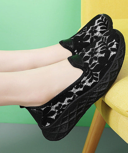 Classy Cotton Fabric Flats Black Flat Shoes For Women