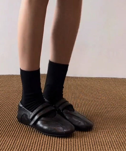 Cowhide Leather Flat Feet Shoes Buckle Strap Flats