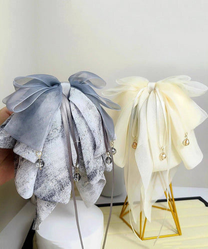 Cute Alloy Chiffon Bow Tassel Hairpin Two-Piece Set