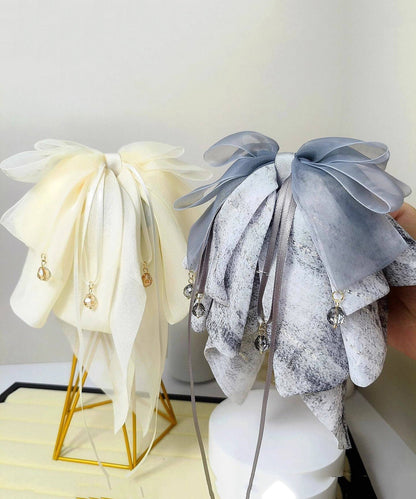 Cute Alloy Chiffon Bow Tassel Hairpin Two-Piece Set
