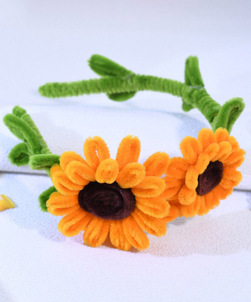 Cute Orange Weave Sunflower HairPiece