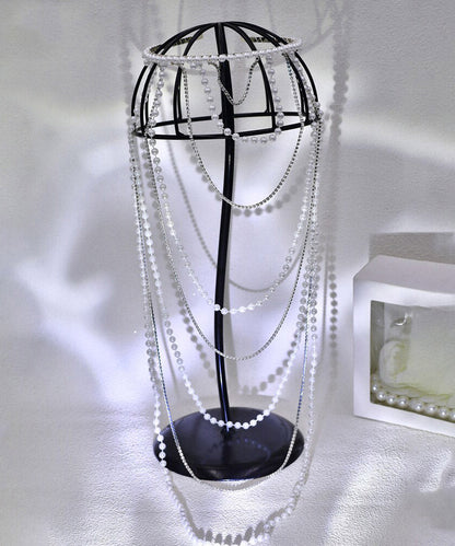 Cute Silk Pearl Zircon Chain HairPiece