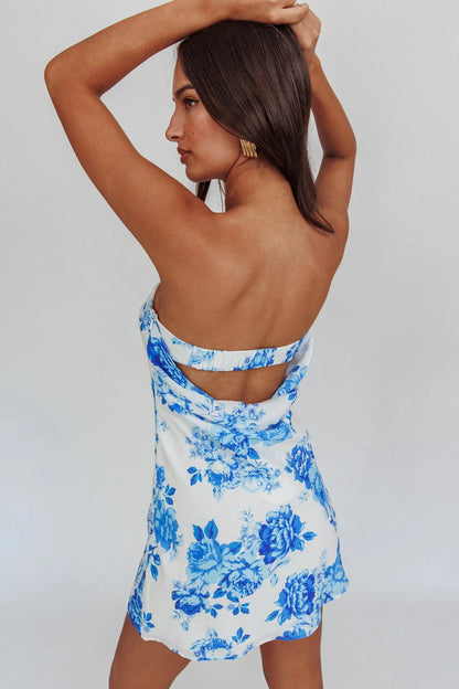 Sorbet Strapless Mini Dress Blue