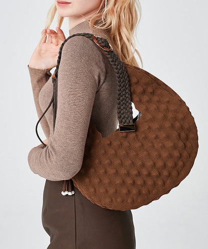 DIY Chocolate Tasseled Solid Durable Cotton Shoulder Bags