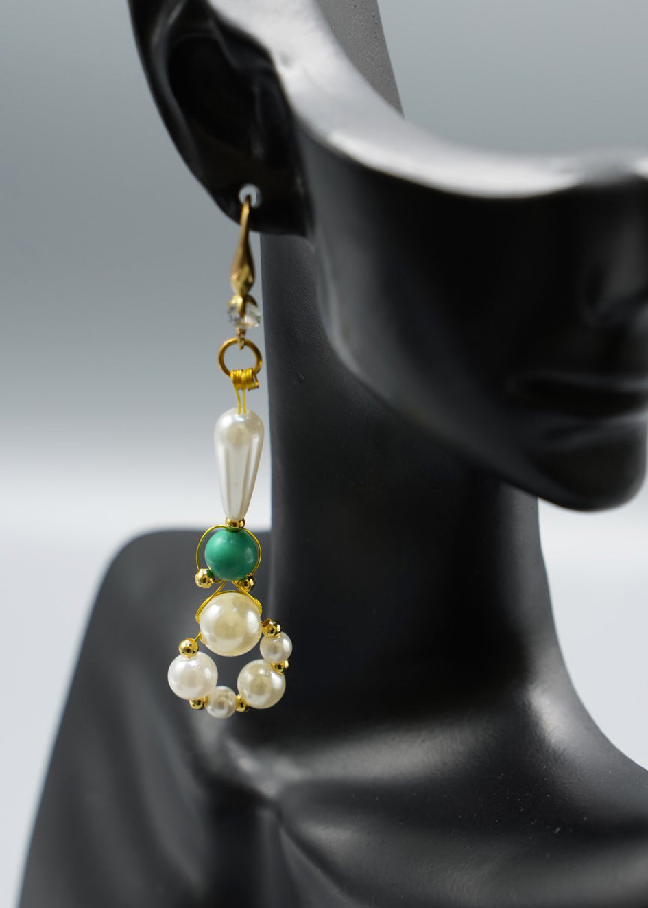DIY Ring-shaped Pearl Original Design Drop Earrings