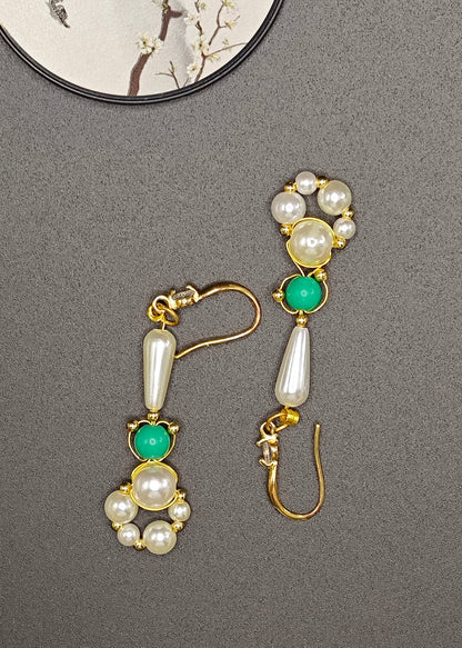 DIY Ring-shaped Pearl Original Design Drop Earrings